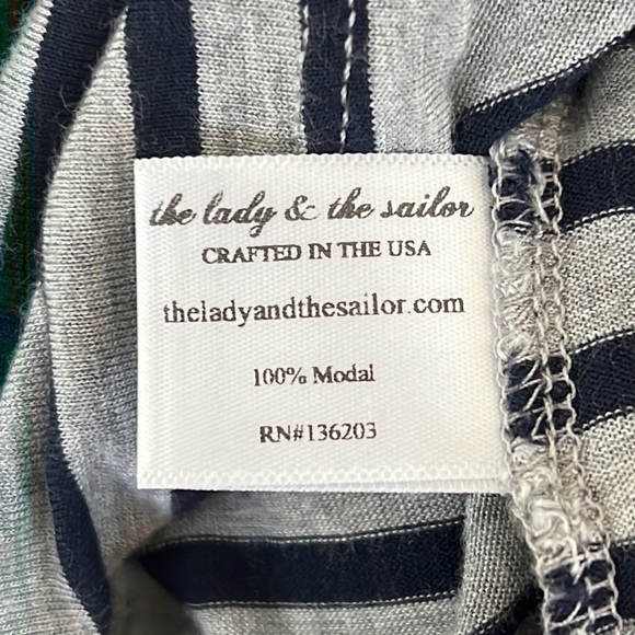 The Lady & The Sailor Striped Blue Gray Sleeveless maxi dress. - Picture 3 of 3